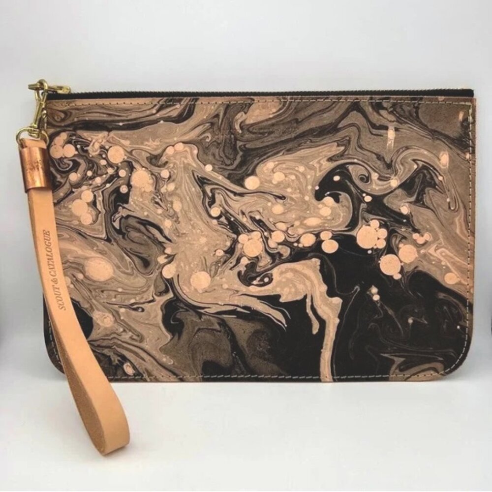 Scout & Catalogue Marbled Leather Clutch Pouch